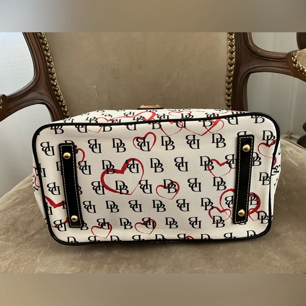 Dooney & Bourke w/ Black Patent Leather Tassel, Handles, Optional Strap and Trim - Picture 8 of 16